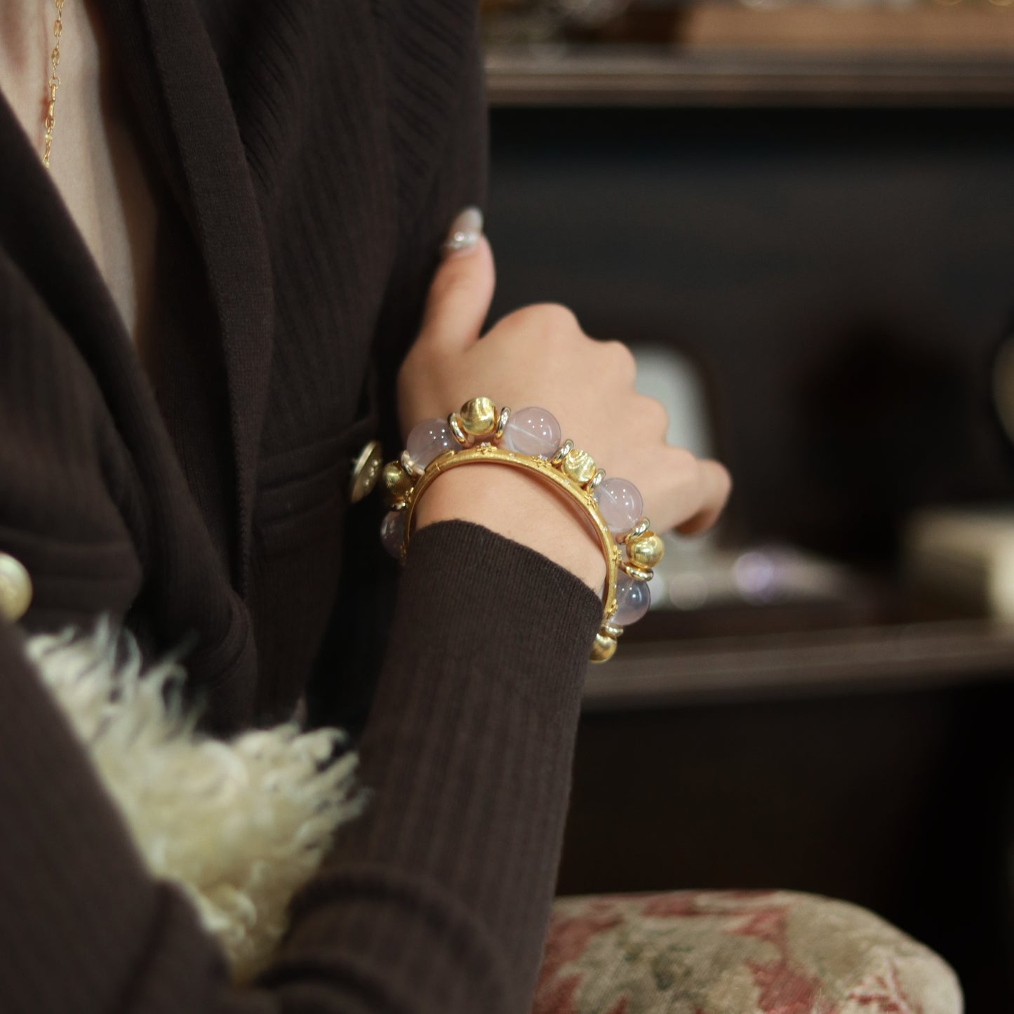 Handmade Luxury Rose Quartz Bracelet - Timeless Feminine Elegance