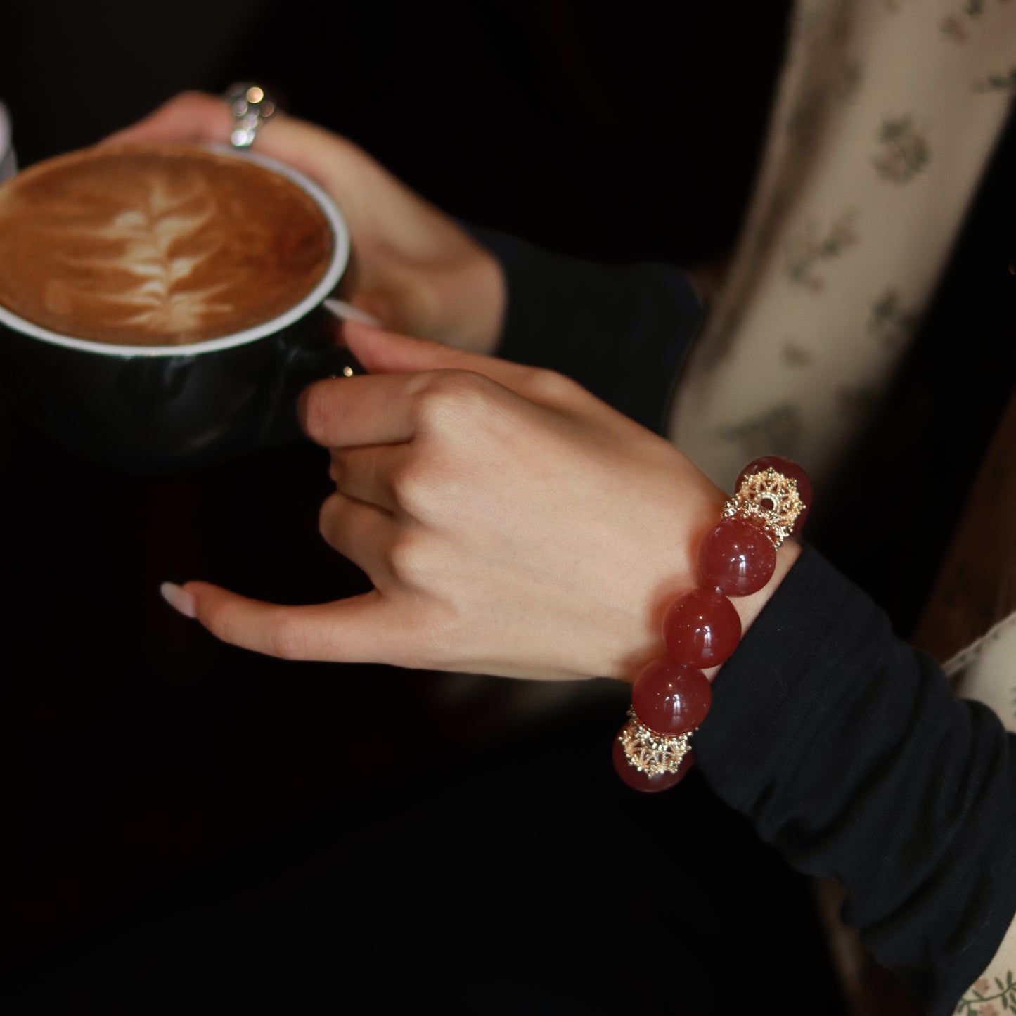 Handmade Luxury Strawberry Quartz Bracelet - Radiant Gemstone Elegance