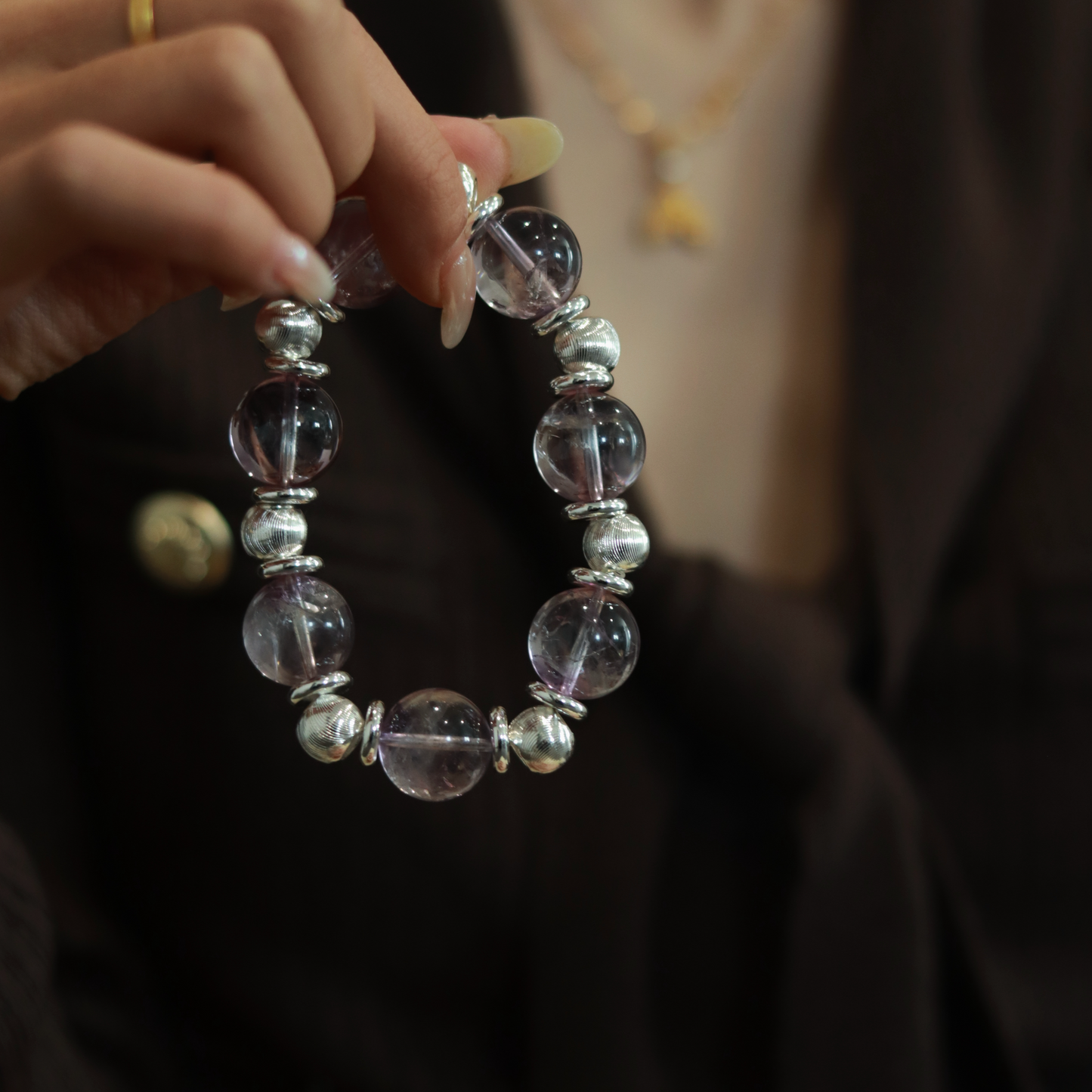 Handmade Delicate Brazilian Amethyst Bracelet: Understated Elegance