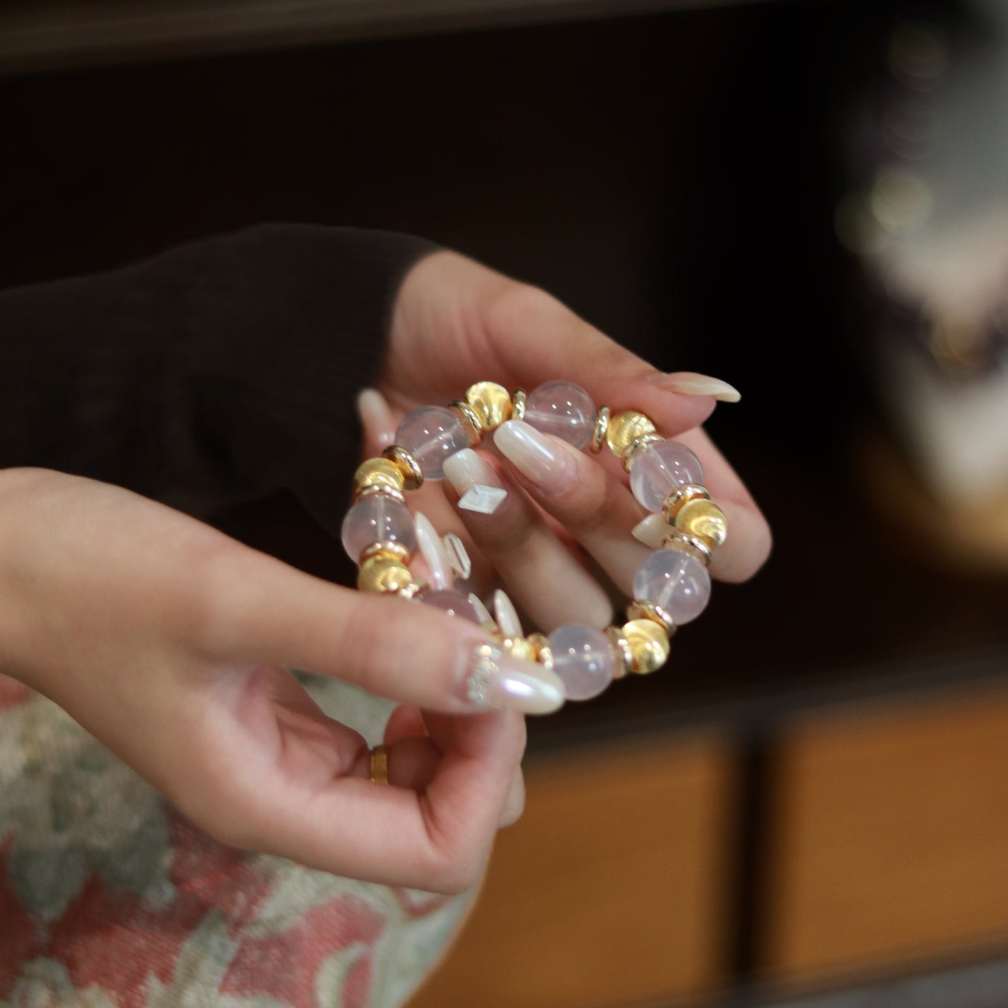 Handmade Luxury Rose Quartz Bracelet - Timeless Feminine Elegance