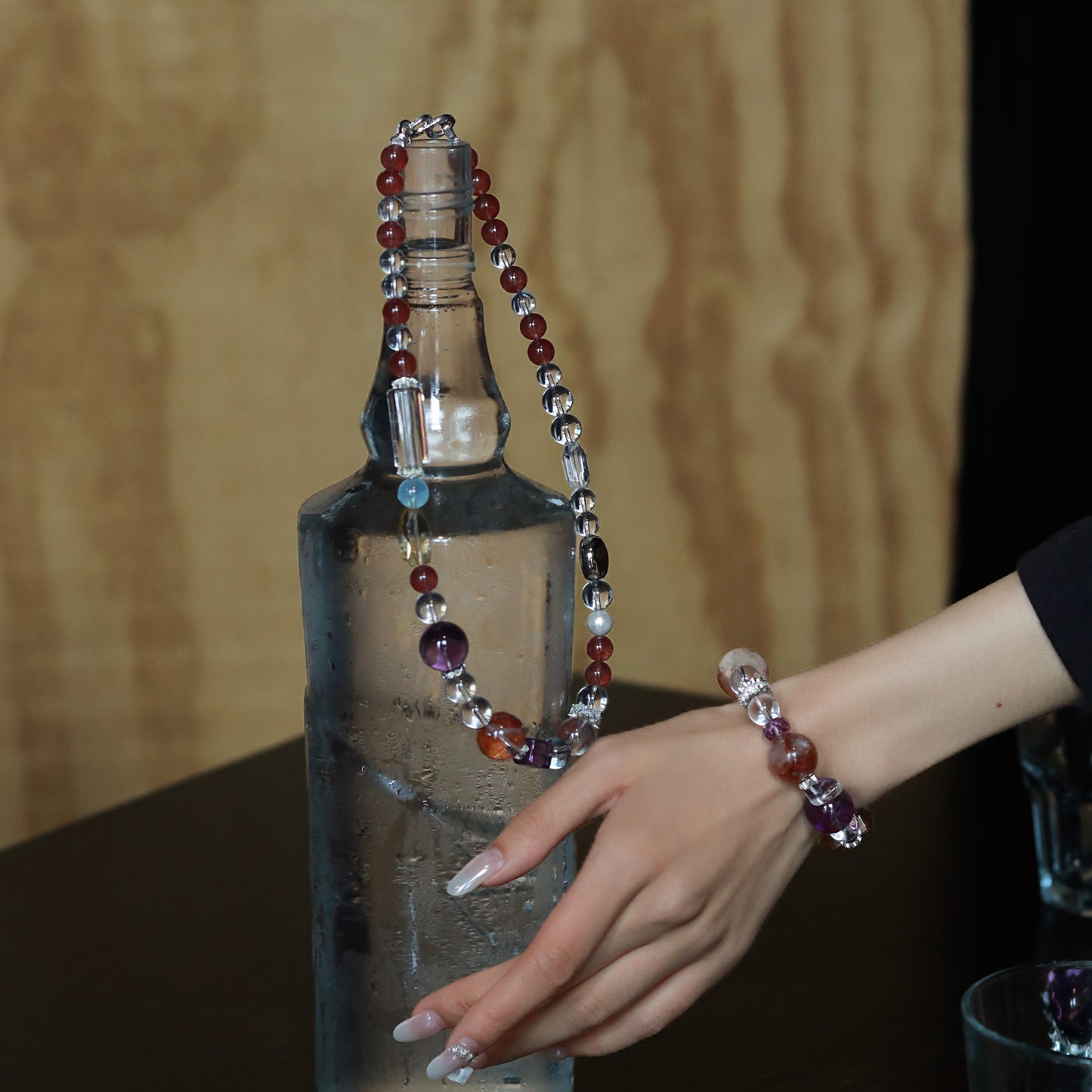 Artisan - Crafted Premium Crystal Jewelry Ensemble - Retro Luxury, Assorted Rare Crystals
