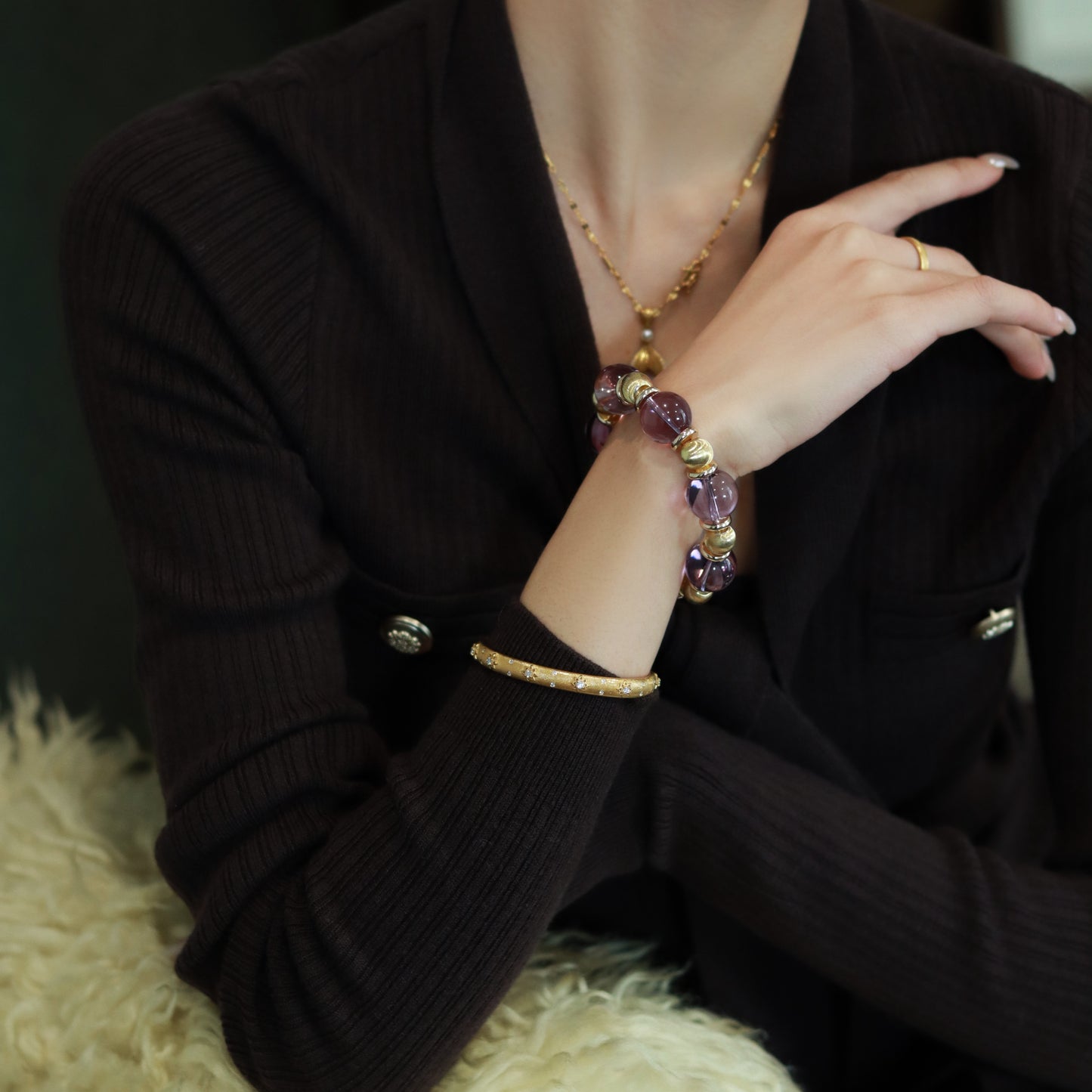 Handmade Luxury Brazilian Amethyst Bracelet: A Touch of Royal Elegance