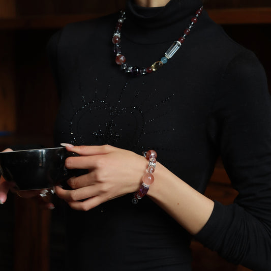 Artisan - Crafted Premium Crystal Jewelry Ensemble - Retro Luxury, Assorted Rare Crystals