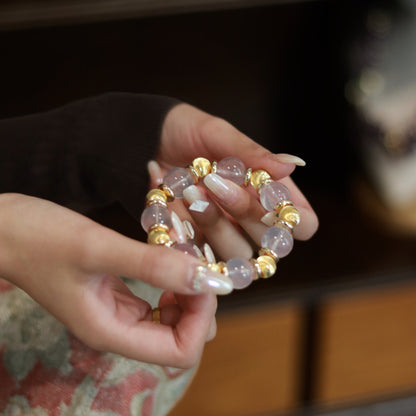 Handmade Luxury Rose Quartz Bracelet - Timeless Feminine Elegance